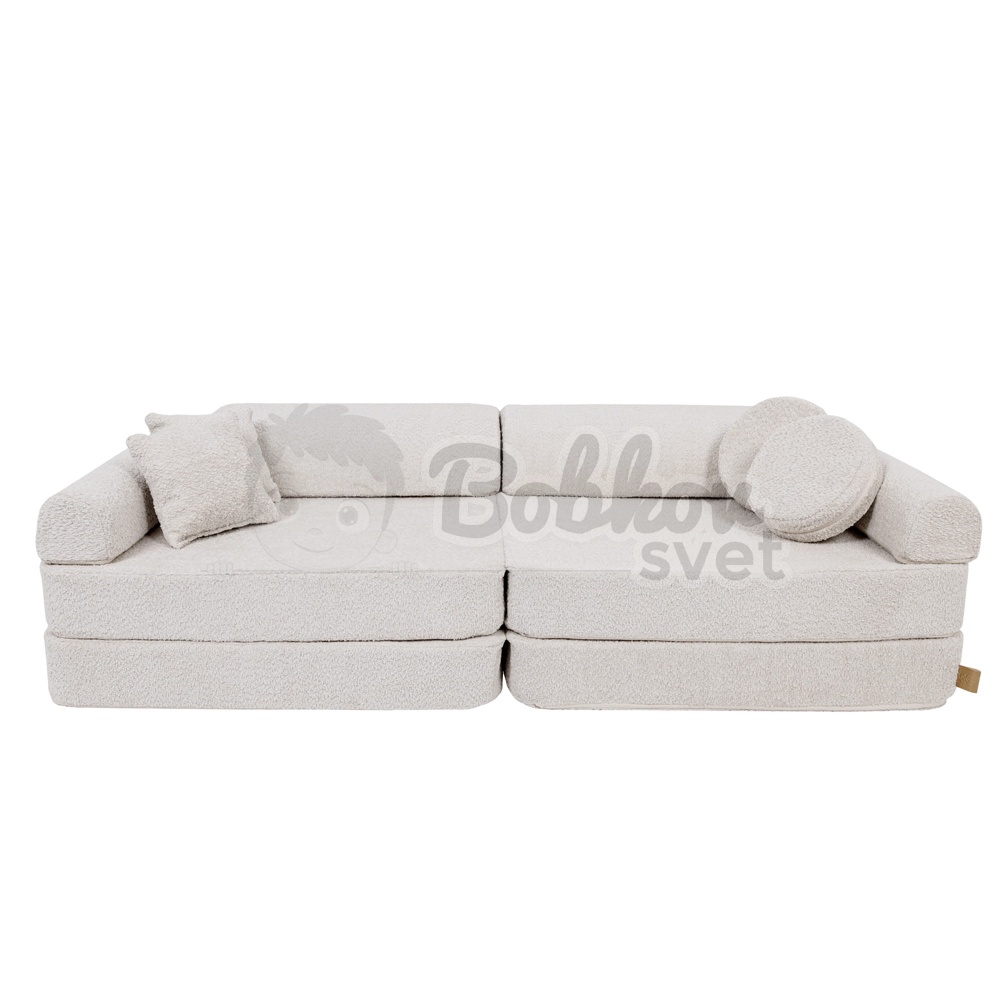 Veľký skladací bunker - SOFA premium BOUCLE - ECRU 160 cm