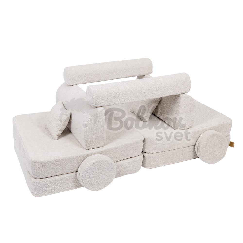 Veľký skladací bunker - SOFA premium BOUCLE - ECRU 160 cm