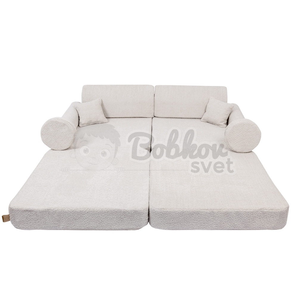 Veľký skladací bunker - SOFA premium BOUCLE - ECRU 160 cm