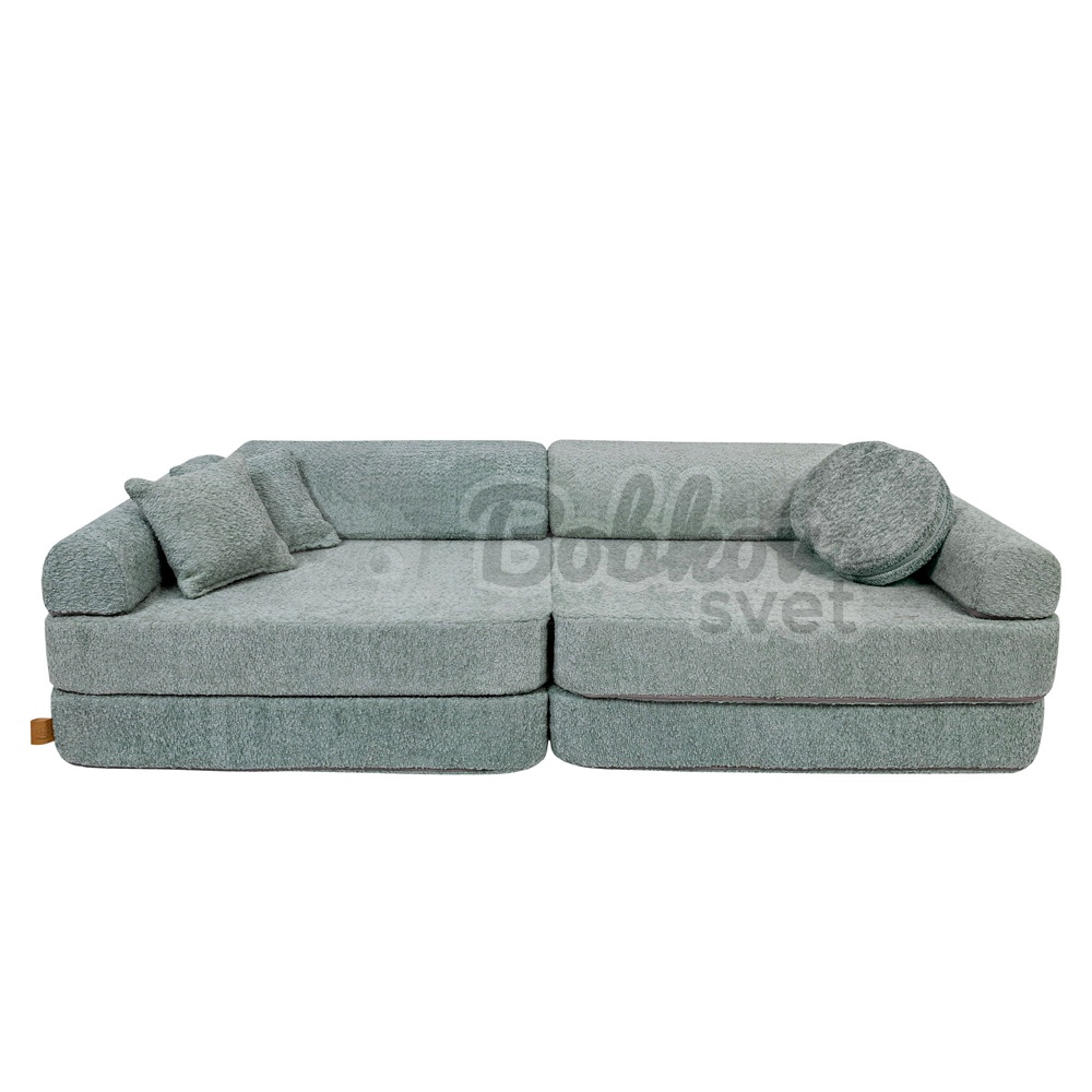 Veľký skladací bunker - SOFA premium BOUCLE - MINT 160 cm