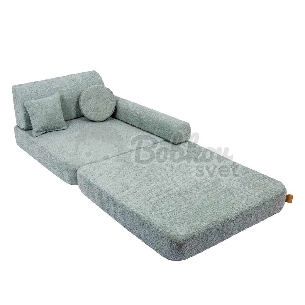 Veľký skladací bunker - SOFA premium BOUCLE - MINT 160 cm