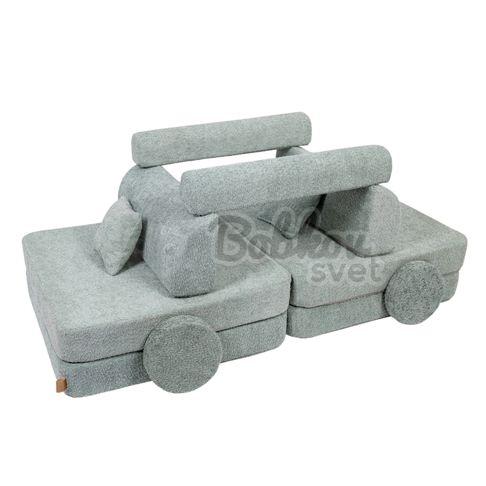 Veľký skladací bunker - SOFA premium BOUCLE - MINT 160 cm