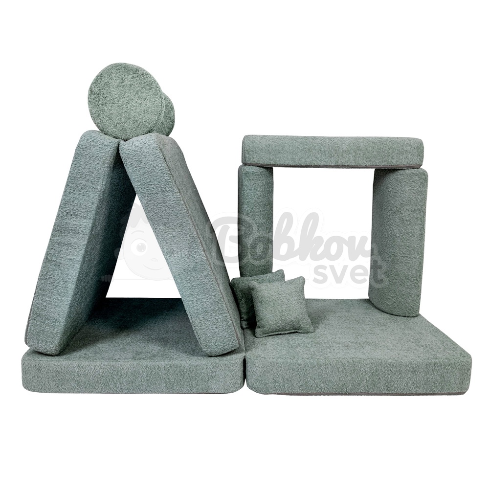 Veľký skladací bunker - SOFA premium BOUCLE - MINT 160 cm