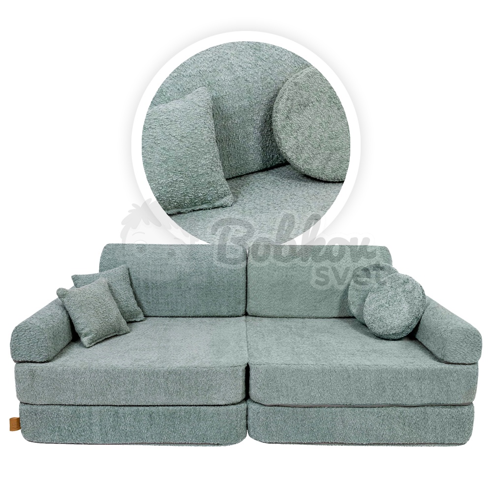 Veľký skladací bunker - SOFA premium BOUCLE - MINT 160 cm