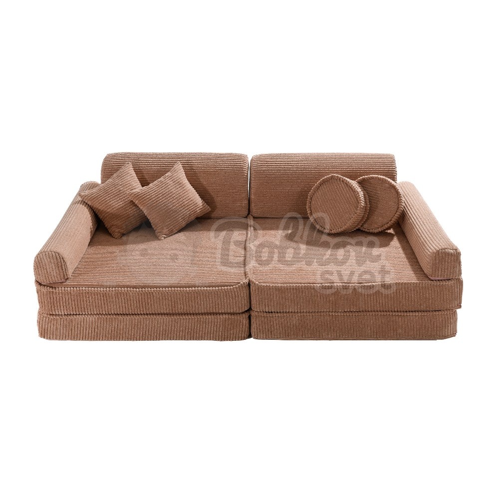 Veľký skladací bunker - SOFA premium Corduroy Estetic - PINK 160 cm