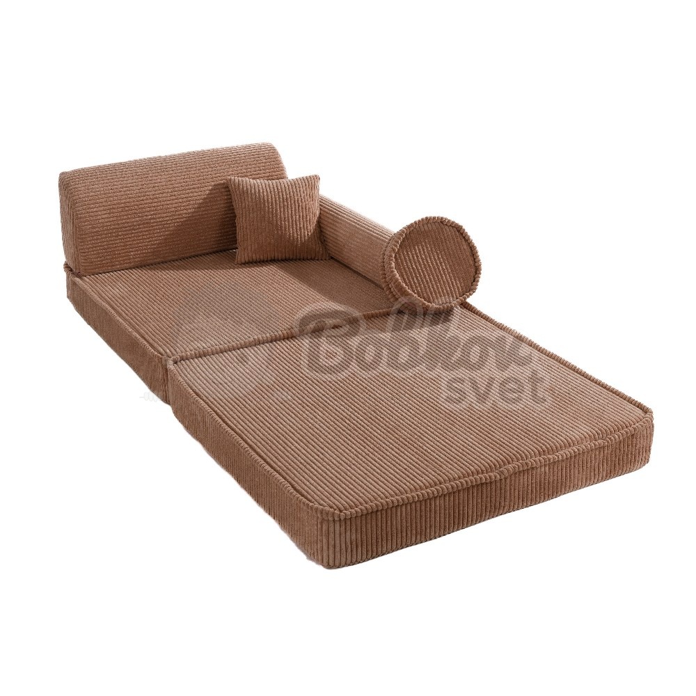 Veľký skladací bunker - SOFA premium Corduroy Estetic - PINK 160 cm