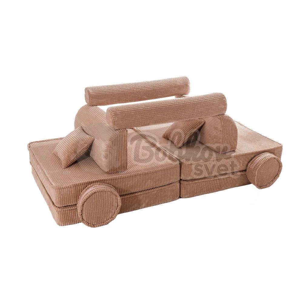 Veľký skladací bunker - SOFA premium Corduroy Estetic - PINK 160 cm