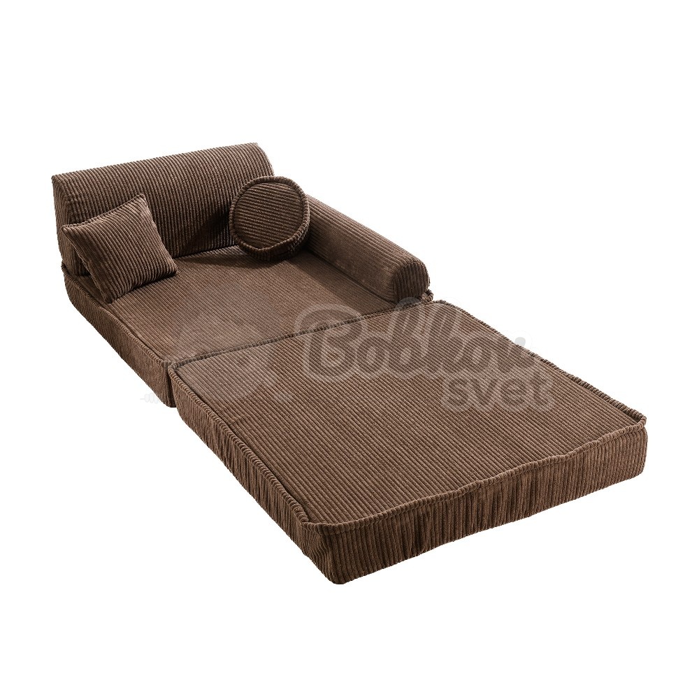 Veľký skladací bunker - SOFA premium Corduroy Estetic - BROWN 160 cm