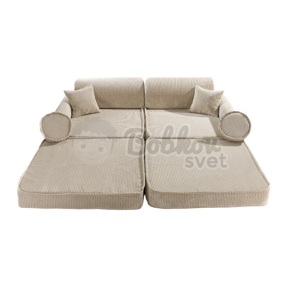 Veľký skladací bunker - SOFA premium Corduroy Estetic - ECRU 160 cm