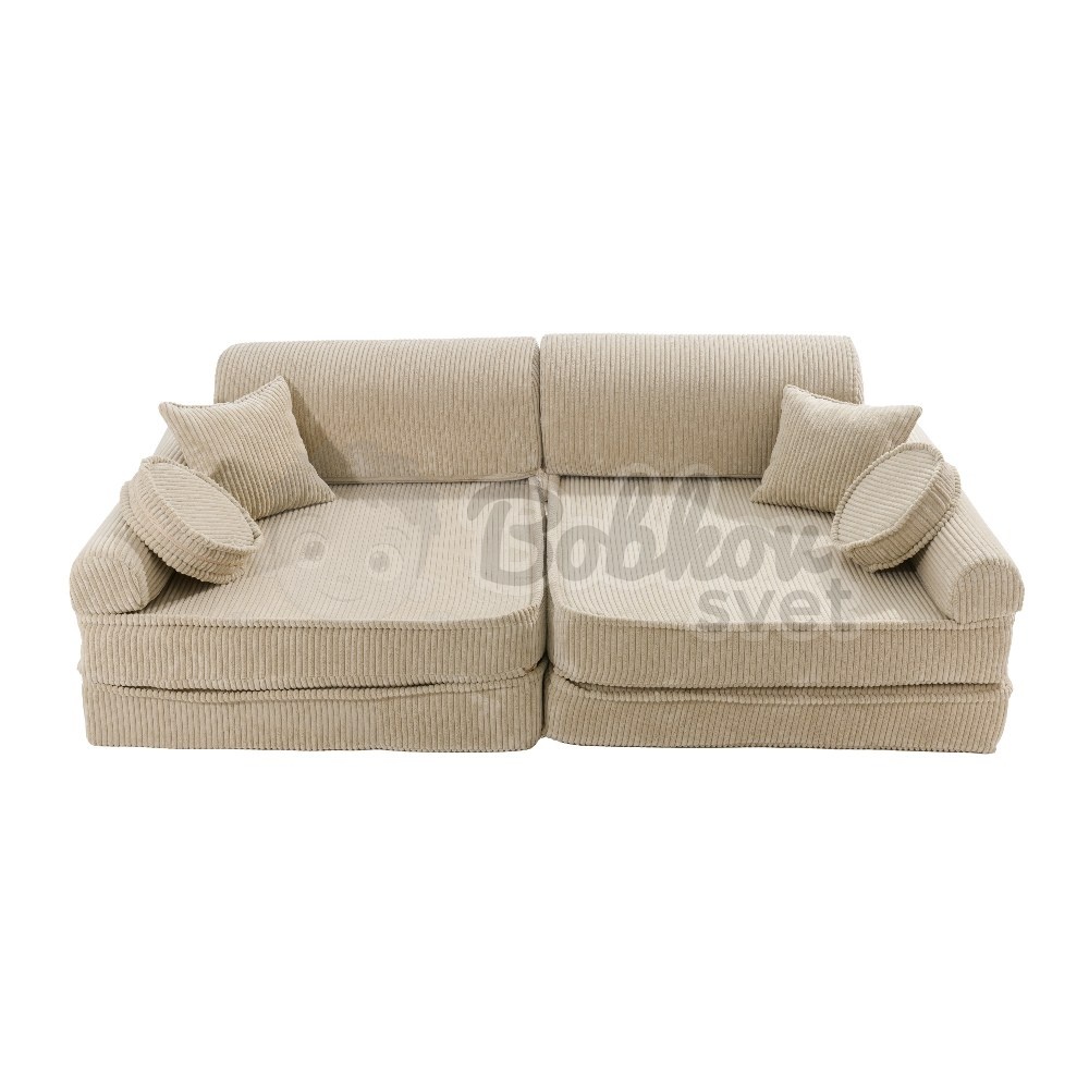 Veľký skladací bunker - SOFA premium Corduroy Estetic - ECRU 160 cm