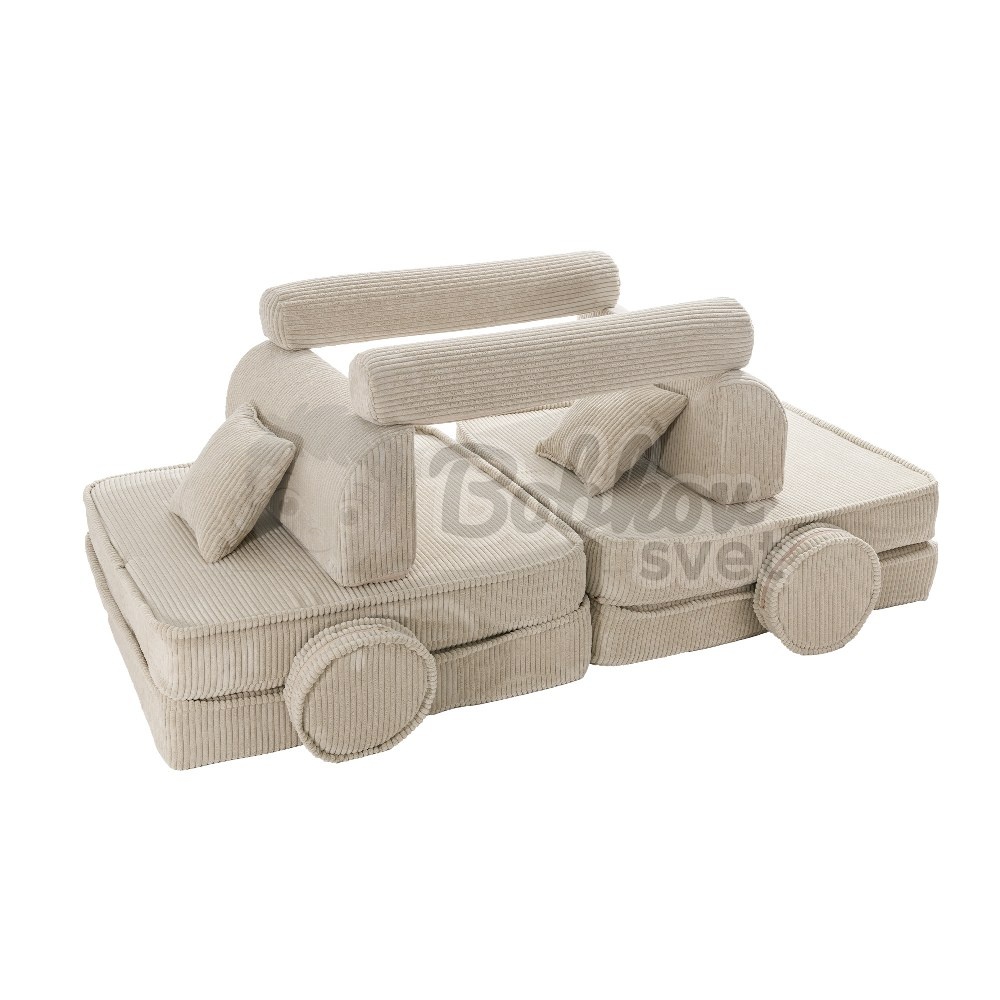 Veľký skladací bunker - SOFA premium Corduroy Estetic - ECRU 160 cm