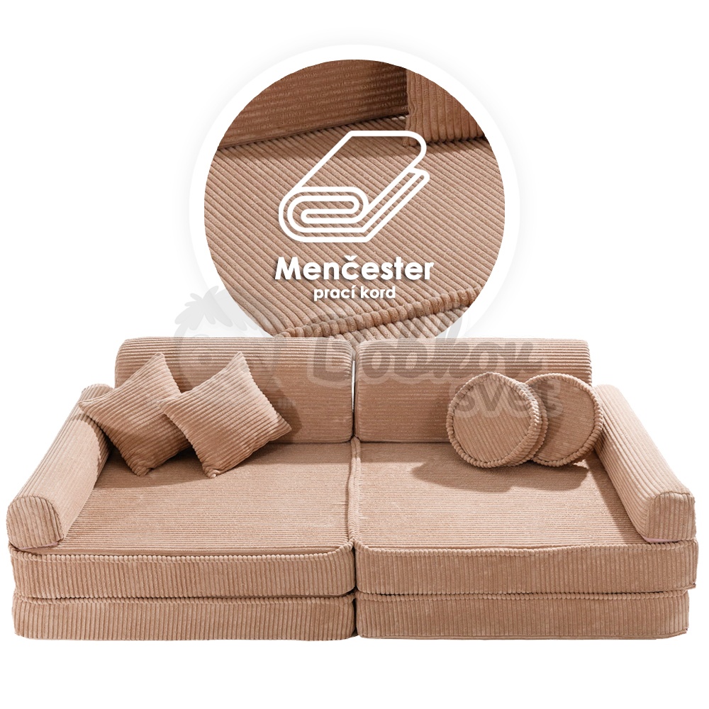 Veľký skladací bunker - SOFA premium Corduroy Estetic - PINK 160 cm
