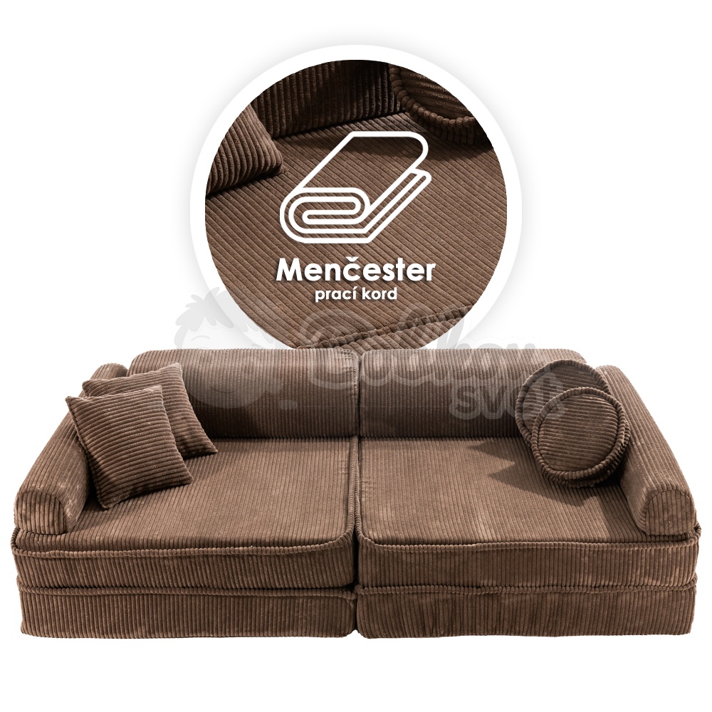 Veľký skladací bunker - SOFA premium Corduroy Estetic - BROWN 160 cm