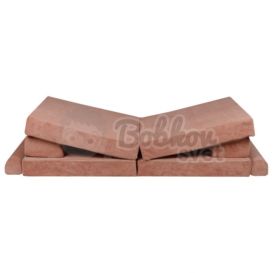 Veľký skladací bunker / detské ihrisko / pohovka - SOFA premium SLIM Corduroy BRICK 160 cm