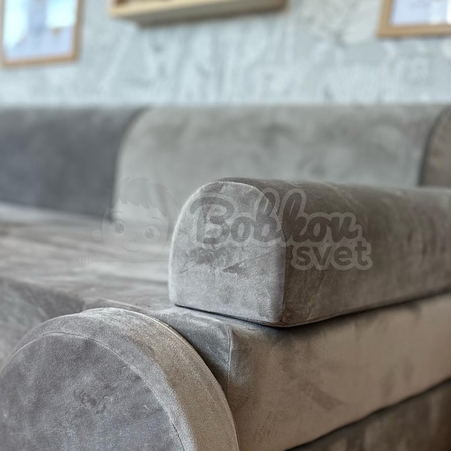 Veľký skladací bunker / detské ihrisko / pohovka - SOFA velvet GRAY 160 cm