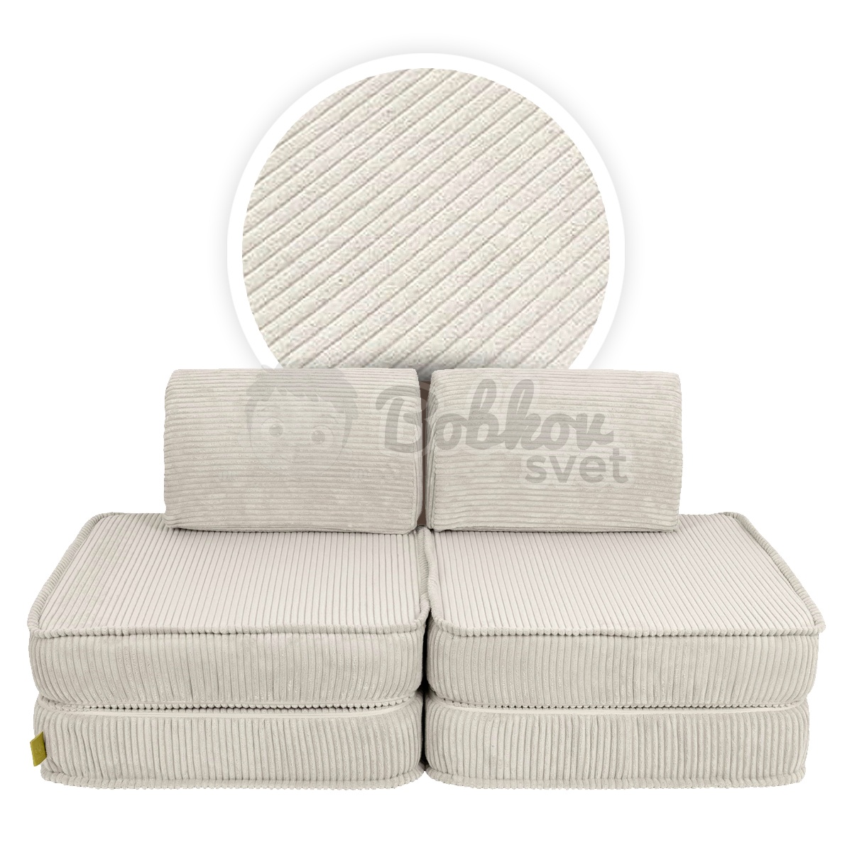 Variabilná pohovka / bunker - SOFA BASIC Corduroy Estetic - ECRU 120 cm