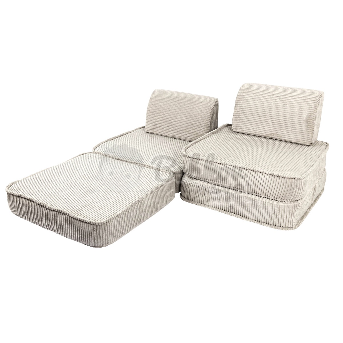 Variabilná pohovka / bunker - SOFA BASIC Corduroy Estetic - ECRU 120 cm