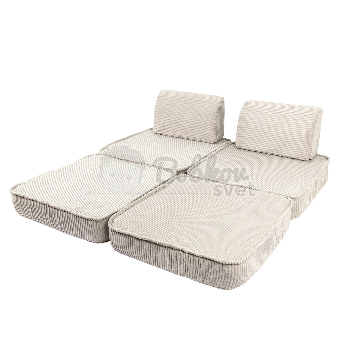 Variabilná pohovka / bunker - SOFA BASIC Corduroy Estetic - ECRU 120 cm
