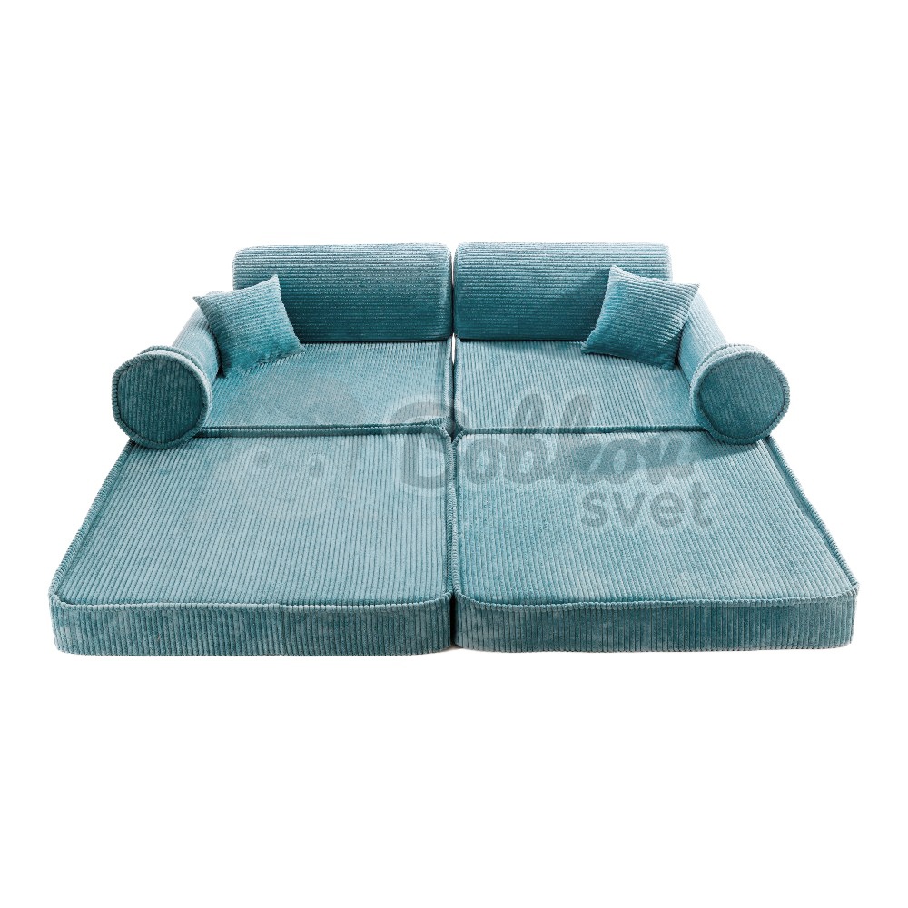 Veľký skladací bunker - SOFA premium Corduroy Estetic - TYRKYS 160 cm