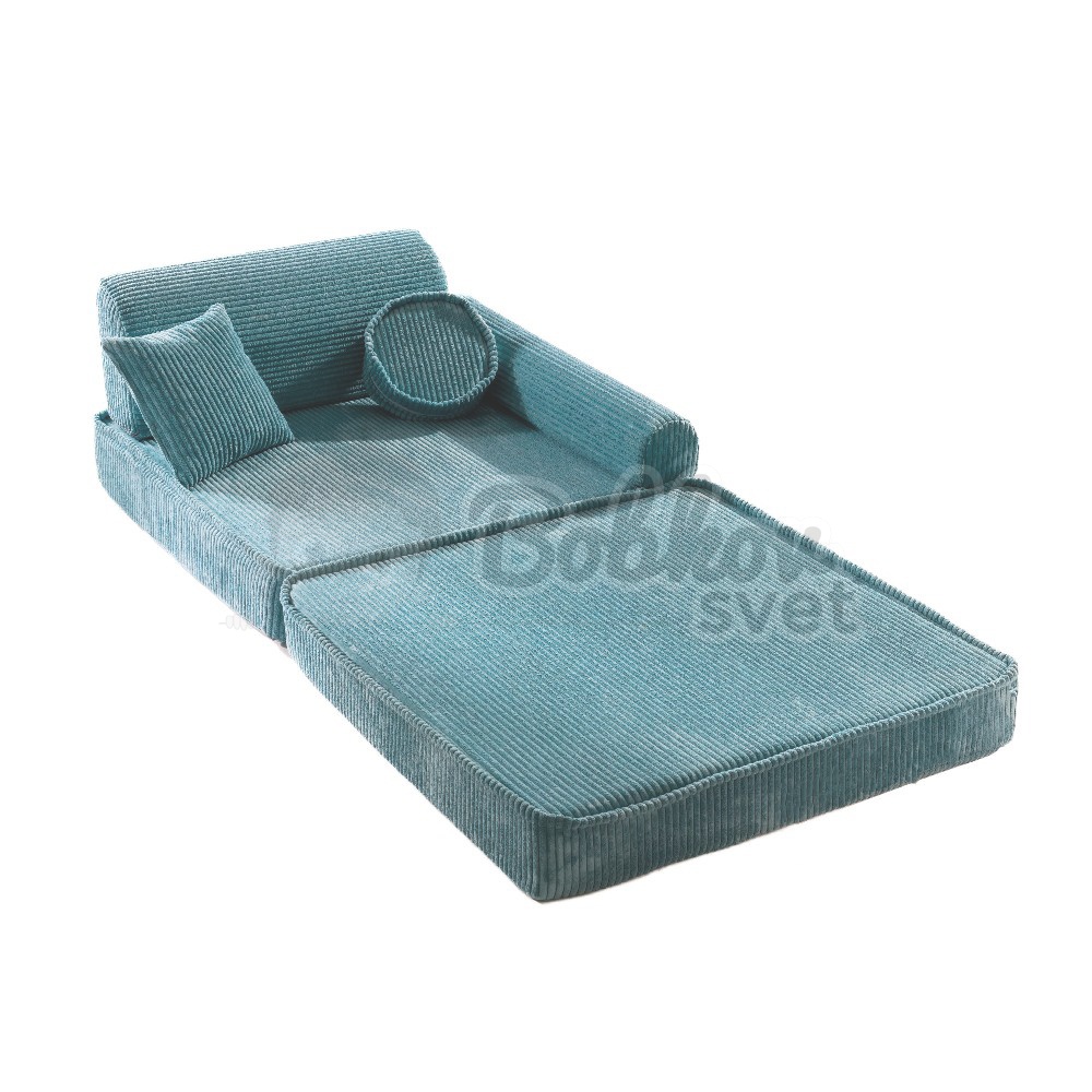Veľký skladací bunker - SOFA premium Corduroy Estetic - TYRKYS 160 cm