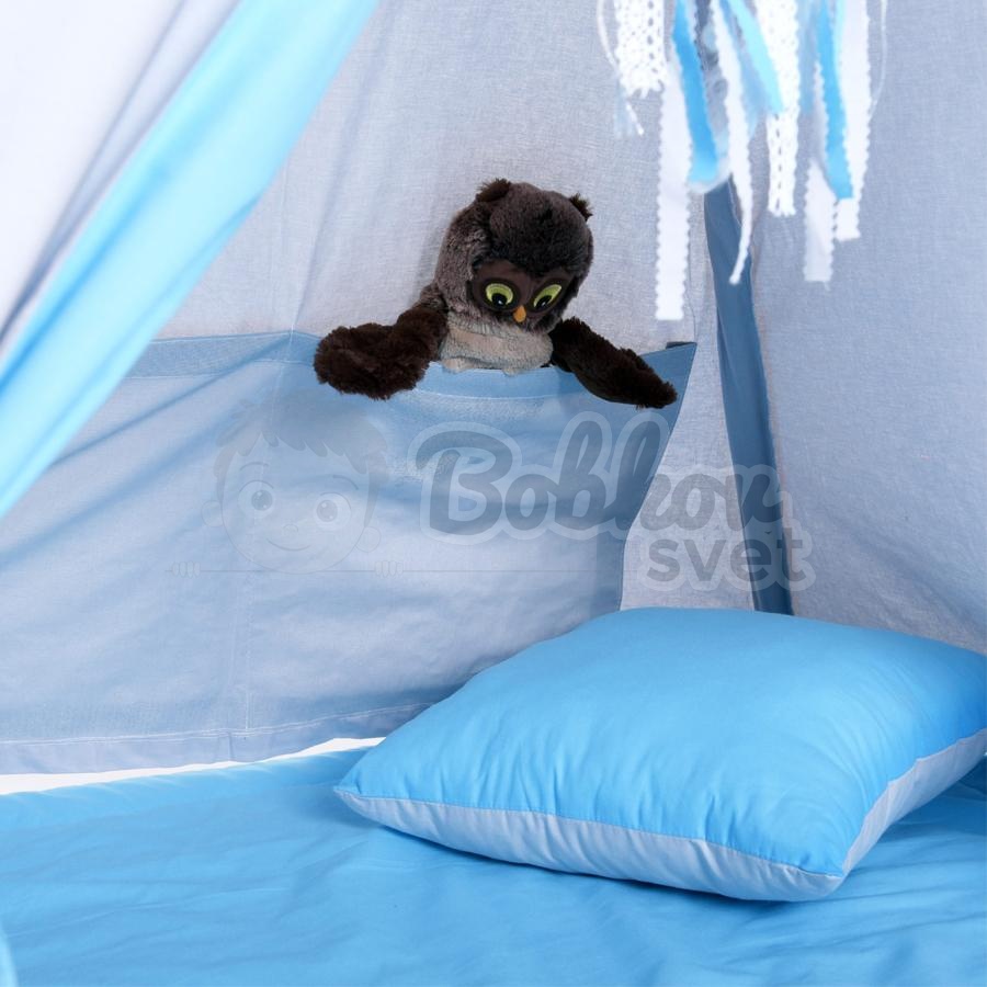 Teepee stan pre deti set s príslušenstvom - sivomodrý