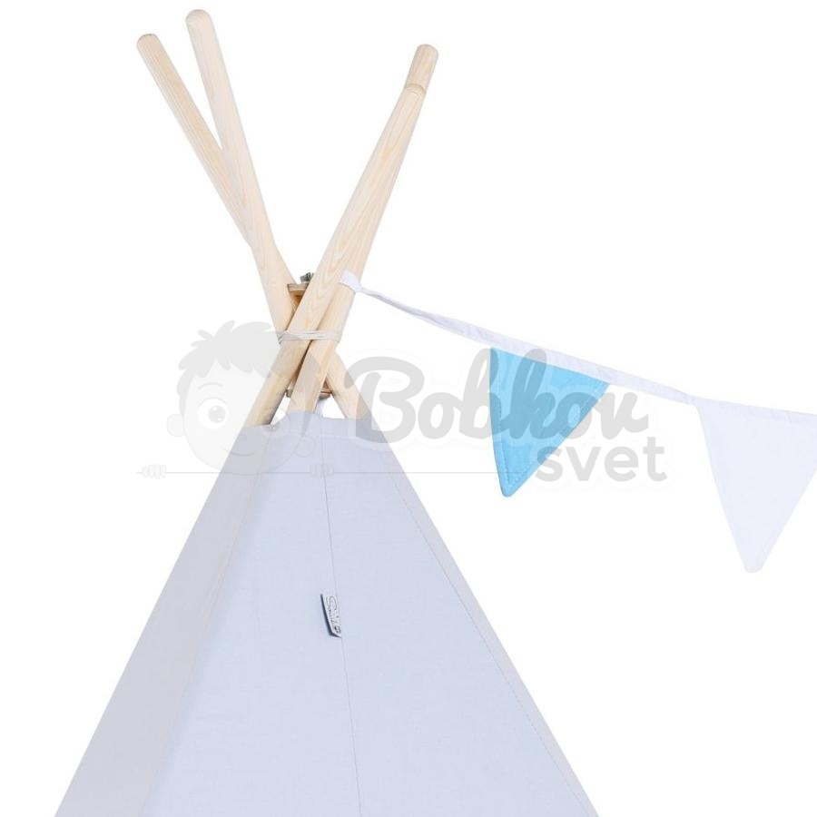 Teepee stan pre deti set s príslušenstvom - sivomodrý