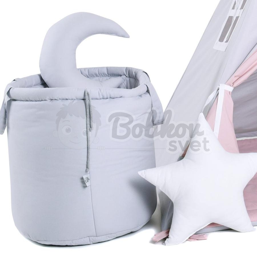 Teepee stan pre deti set s príslušenstvom - sivoružový