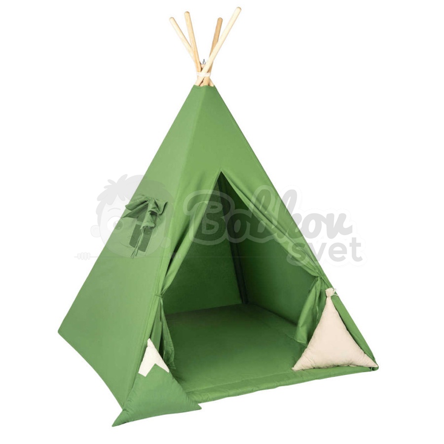 Teepee stan pre deti set s príslušenstvom - zelená tráva
