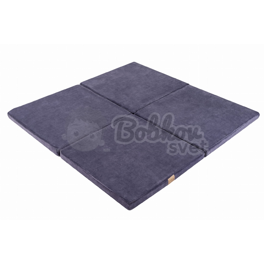 Detská podložka na hranie MeowBaby® 120 x 120 cm štvorec - modrosivá