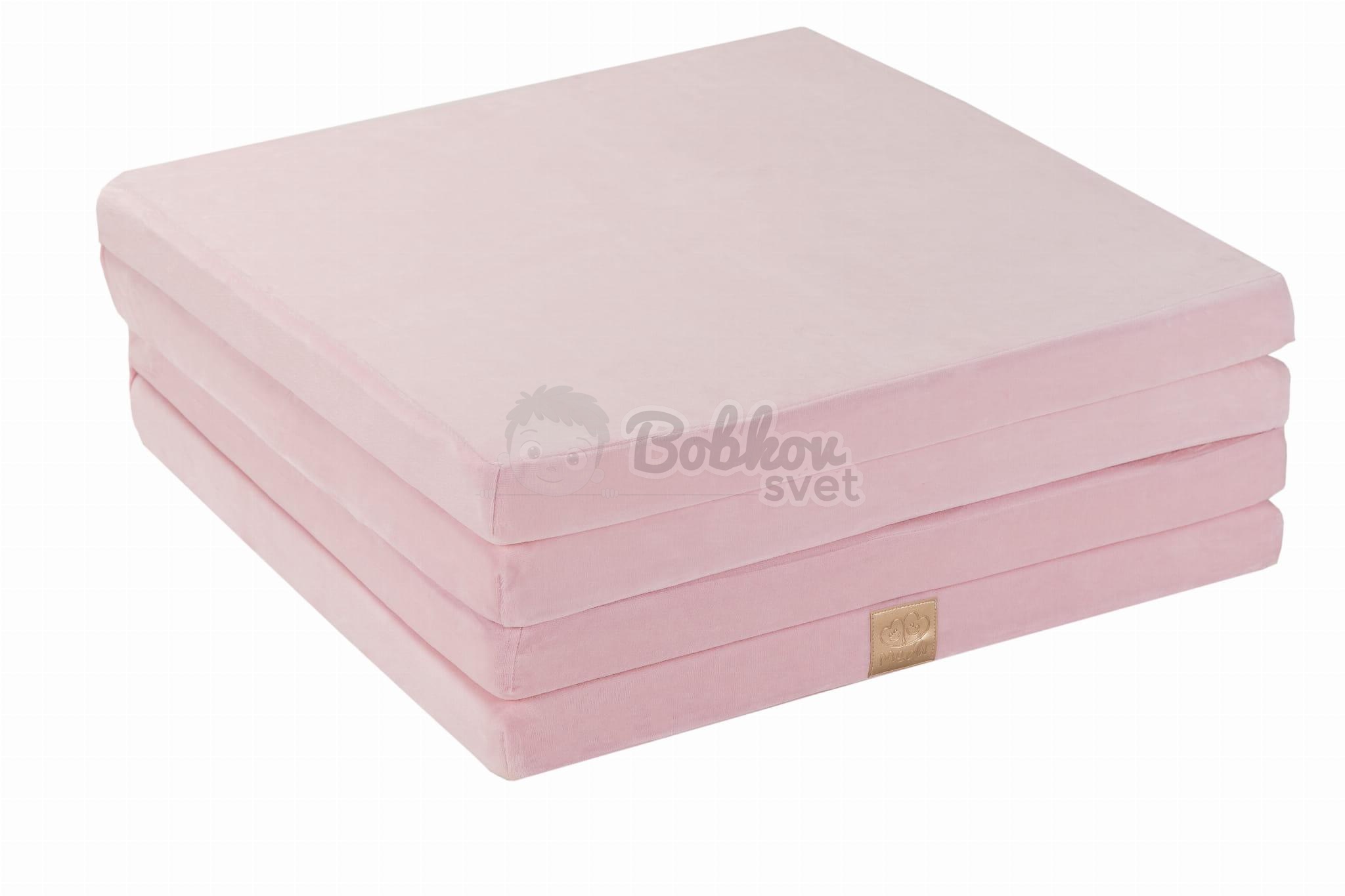 Detská podložka na hranie MeowBaby® 120 x 120 cm štvorec - svetloružová