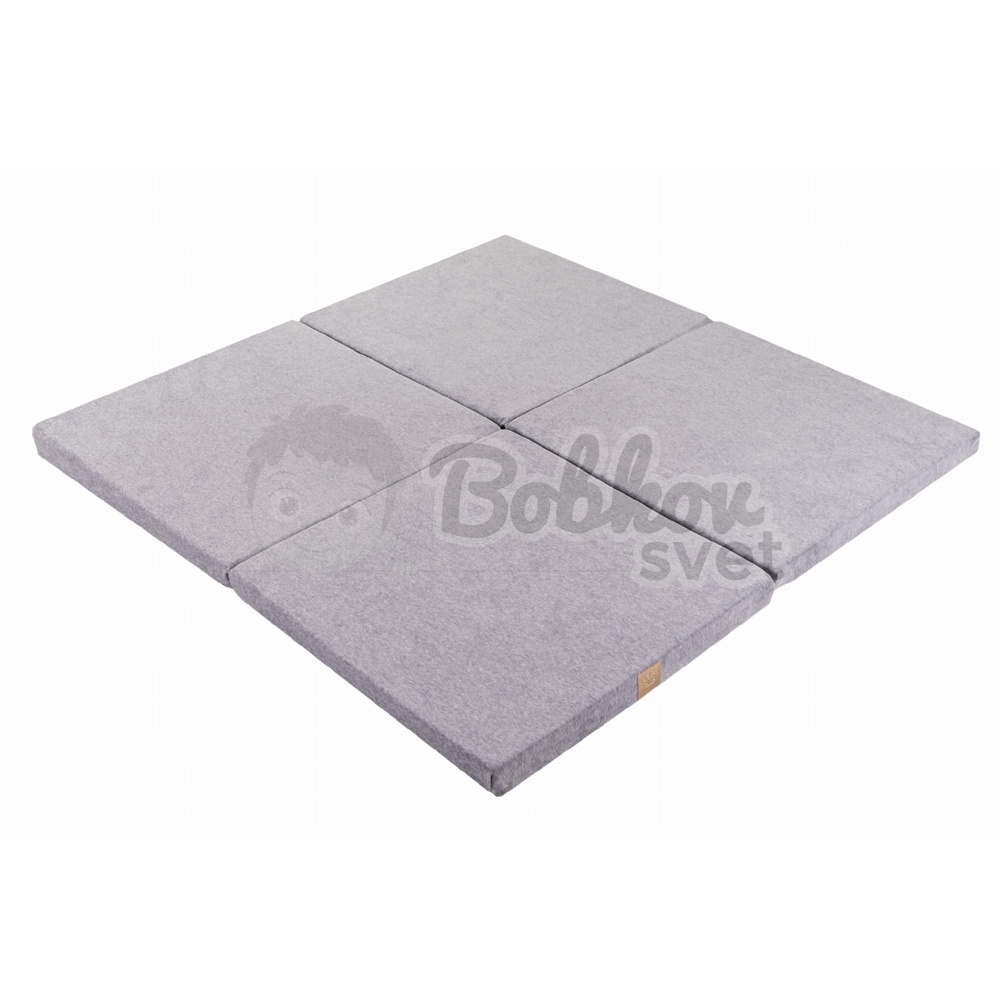 Detská podložka na hranie MeowBaby® 120 x 120 cm štvorec - svetlosivá