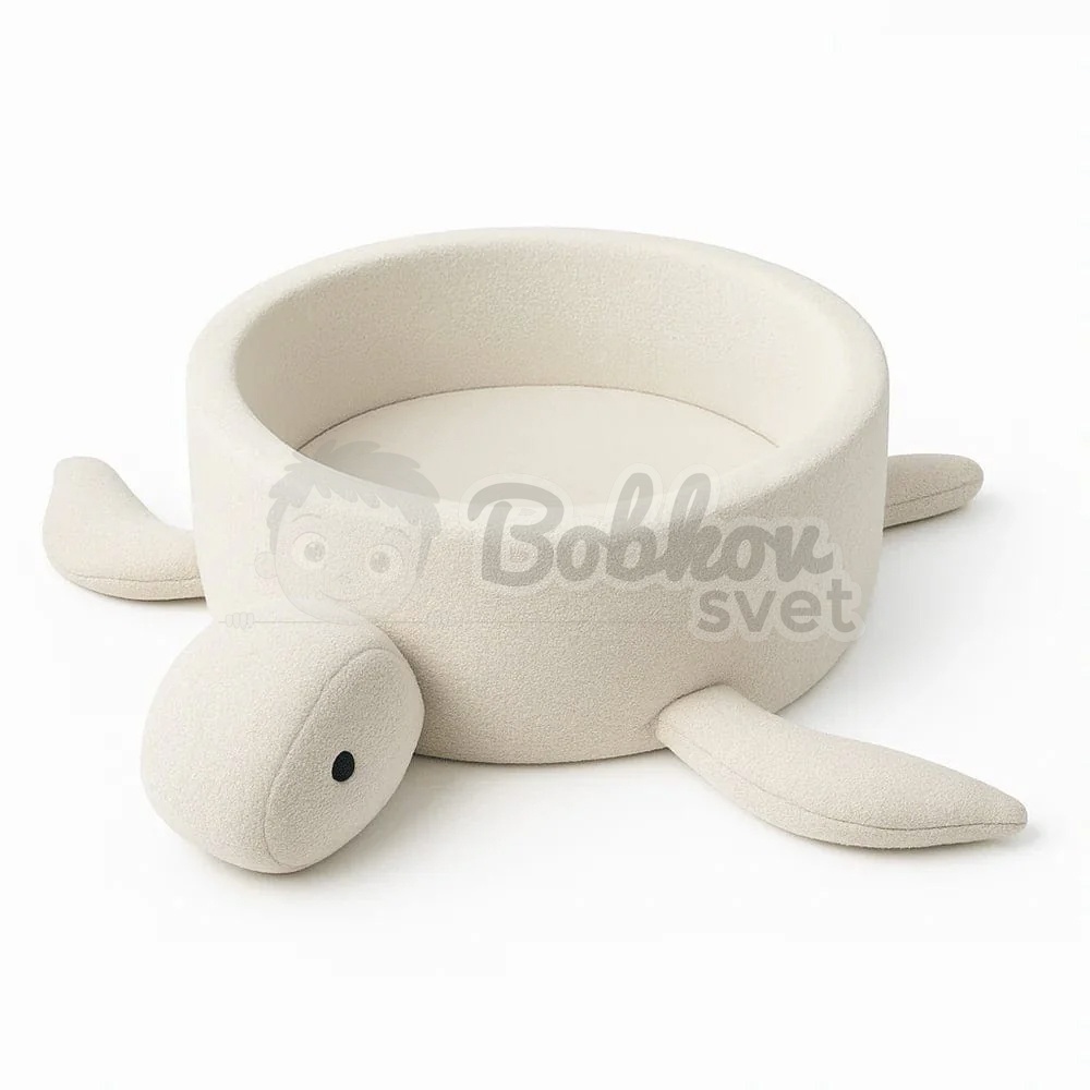 Detský suchý bazén Turtle EXCLUSIVE Boucle s guličkami 200 ks (ø 90cm) soft BEIGE