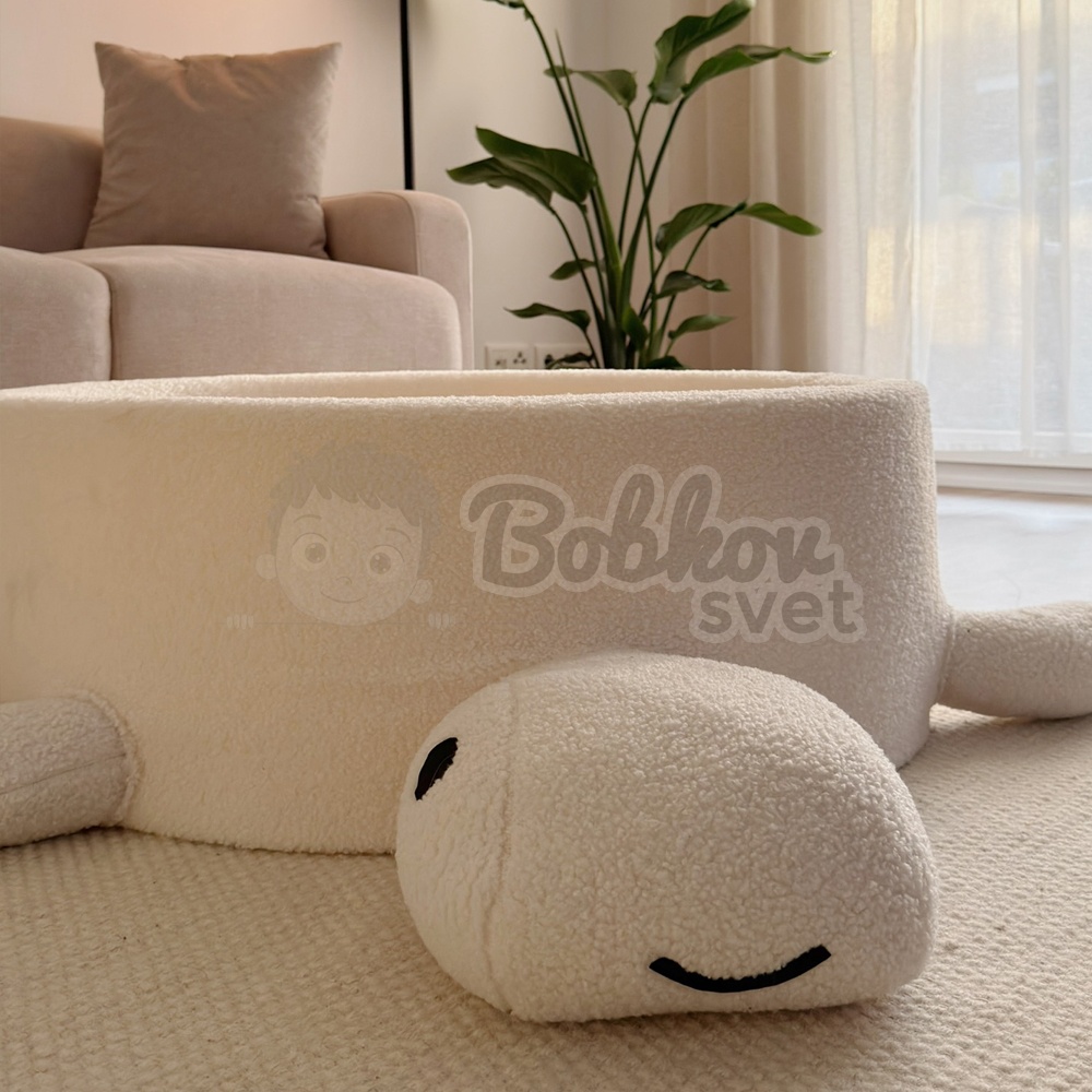Detský suchý bazén Turtle EXCLUSIVE Boucle s guličkami 200 ks (ø 90cm) soft BEIGE