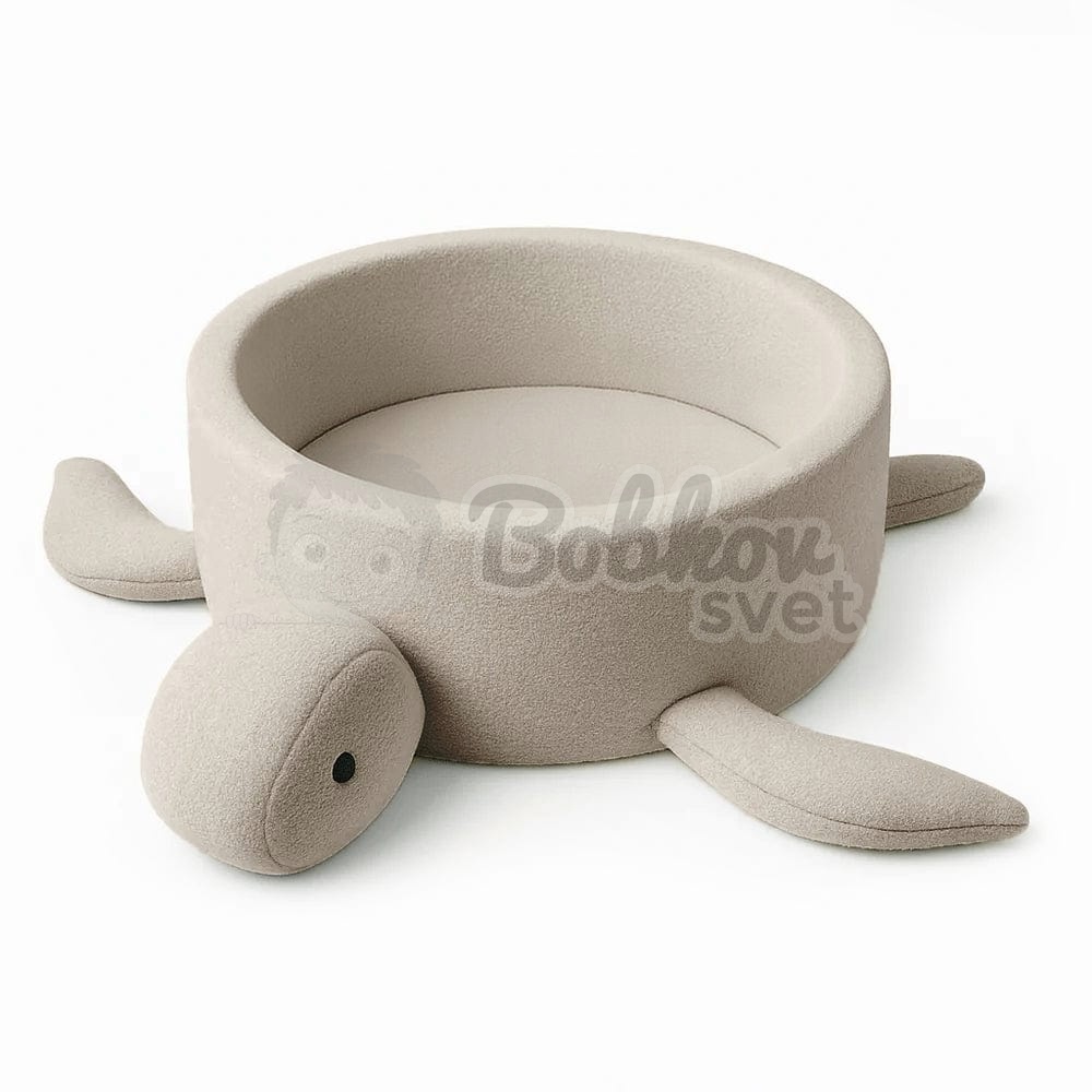 Detský suchý bazén Turtle EXCLUSIVE Boucle s guličkami 200 ks (ø 90cm) soft CAPPUCCINO