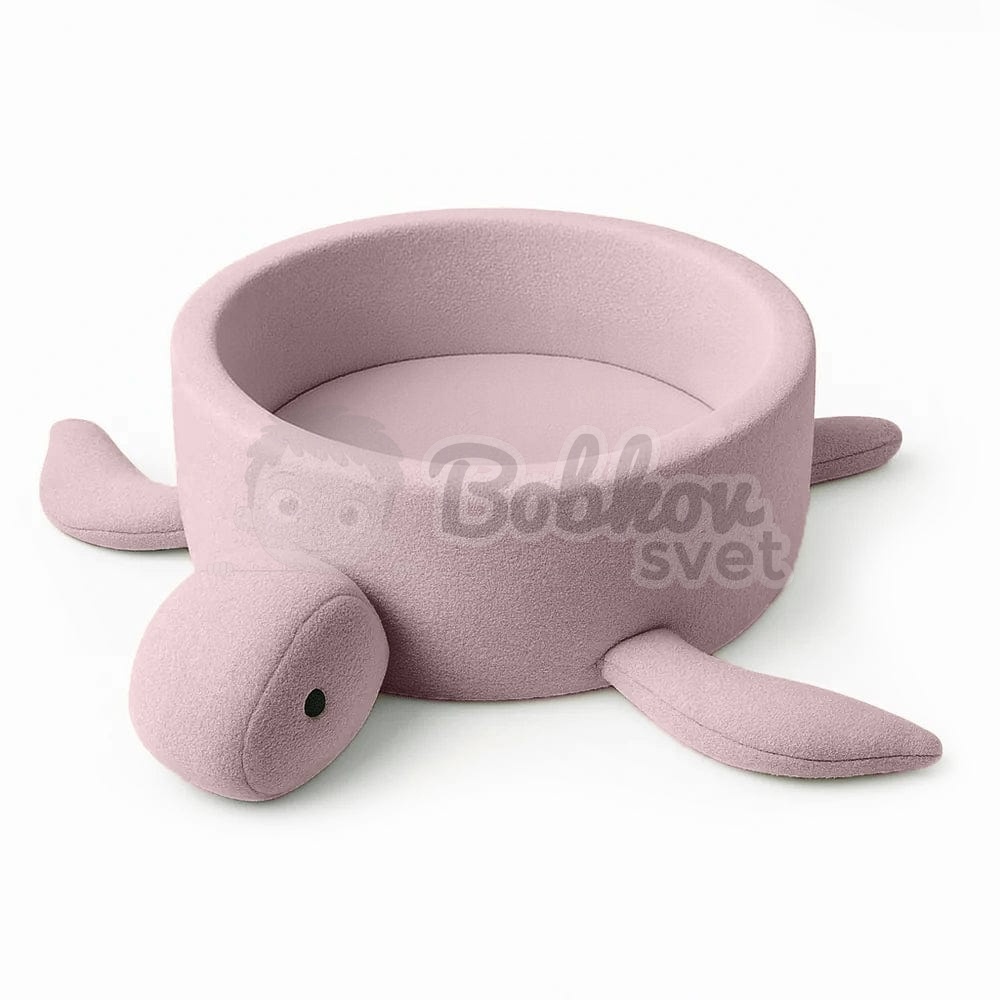 Detský suchý bazén Turtle EXCLUSIVE Boucle s guličkami 200 ks (ø 90cm) soft PINK
