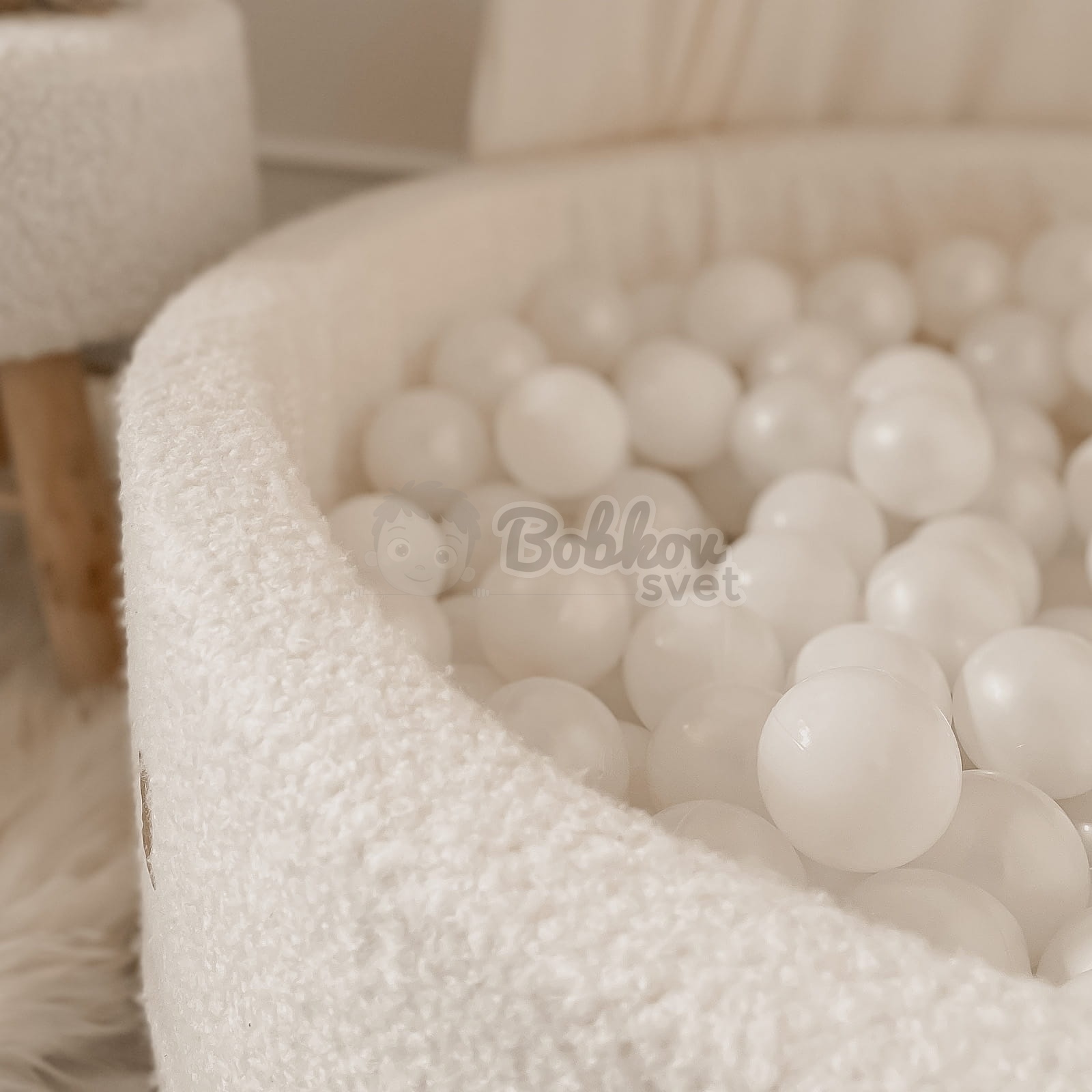 Detský suchý bazén EXCLUSIVE MeowBaby® model Boucle s guličkami 200 ks (90x30cm)