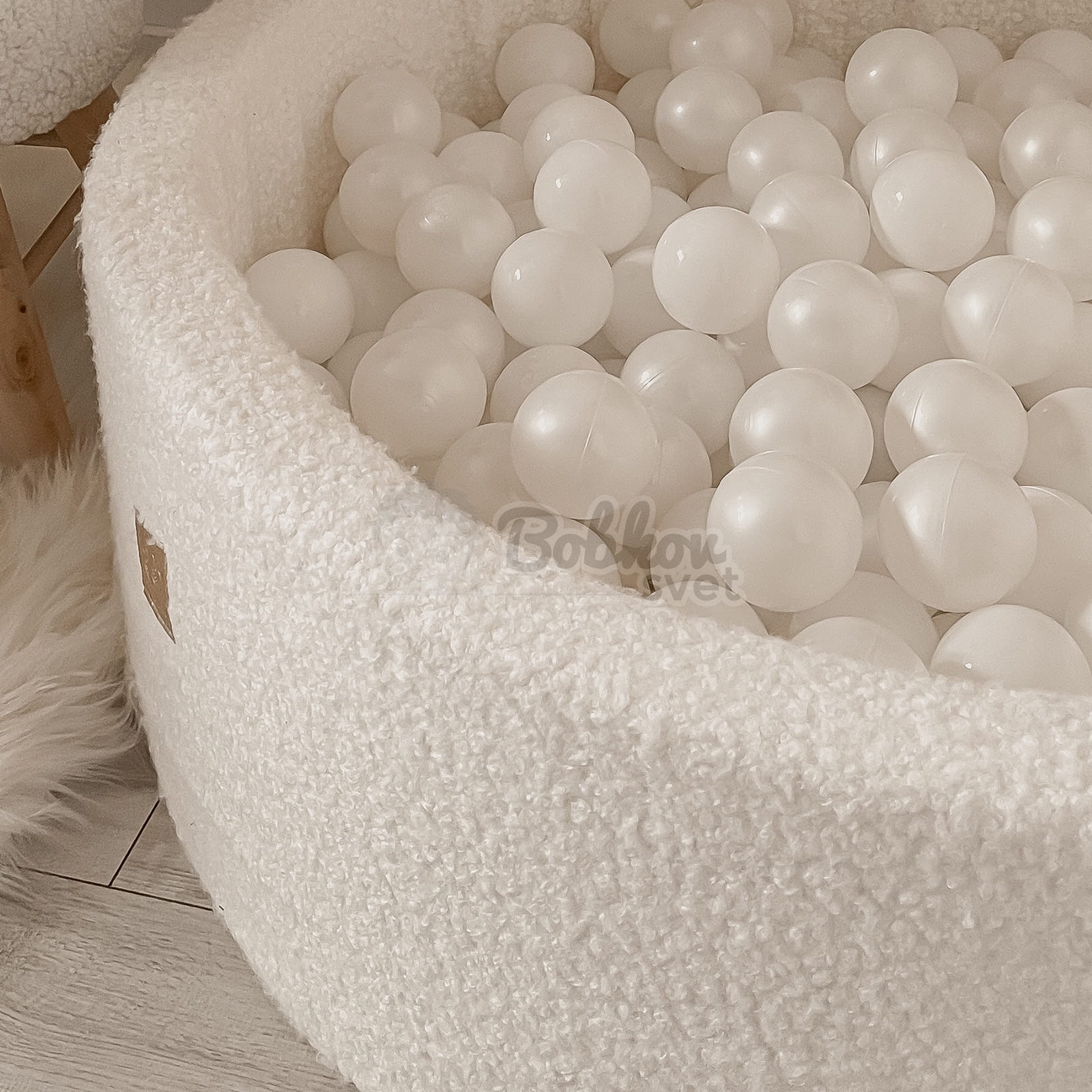 Detský suchý bazén EXCLUSIVE MeowBaby® model Boucle s guličkami 200 ks (90x30cm)