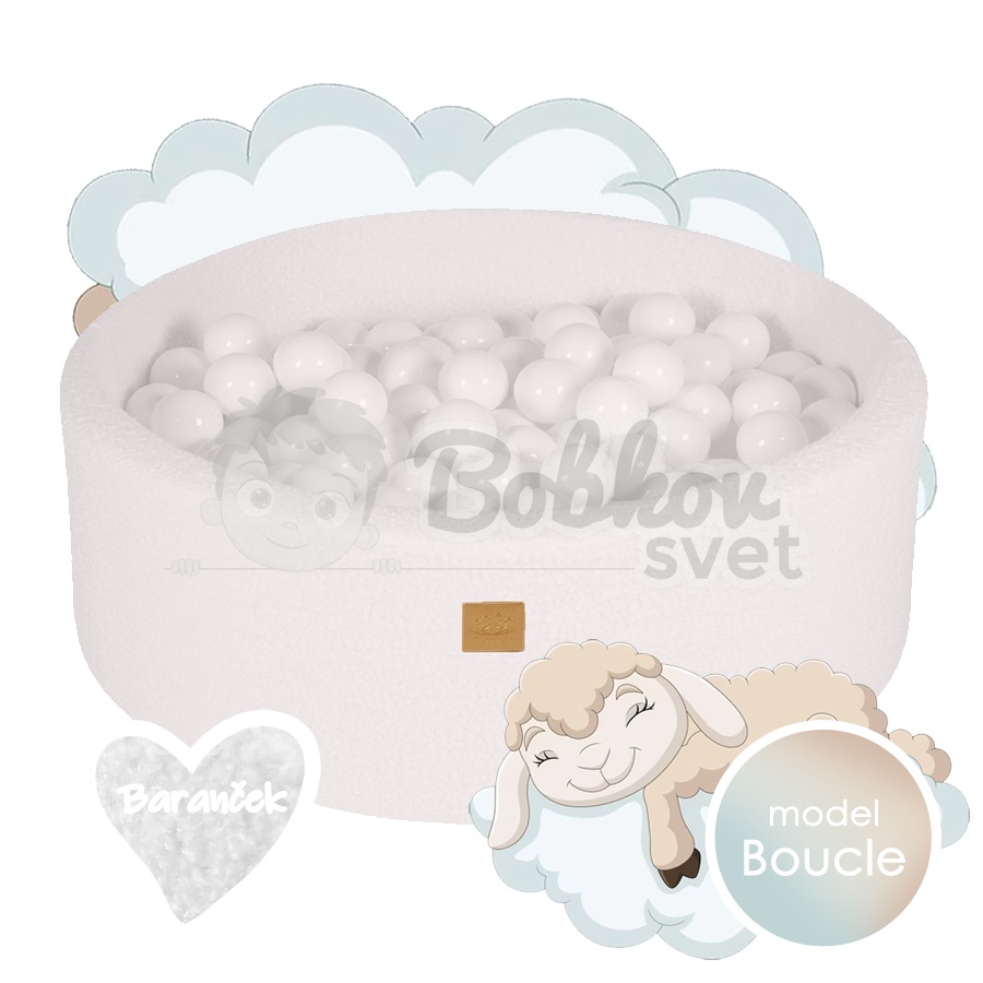 Detský suchý bazén EXCLUSIVE MeowBaby® model Boucle s guličkami 200 ks (90x30cm)