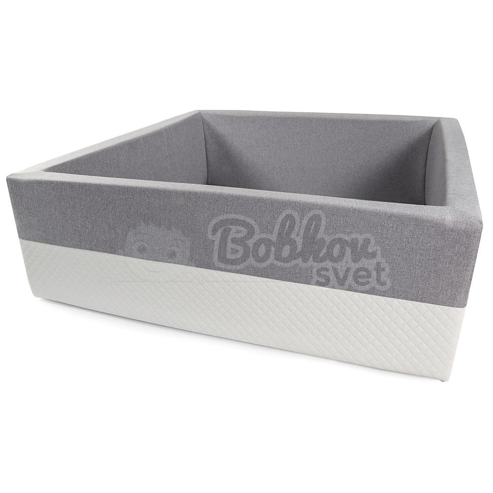 XXL štvorcový suchý bazénik 120x120 s loptičkami až 500 ks - ECO bledo sivý