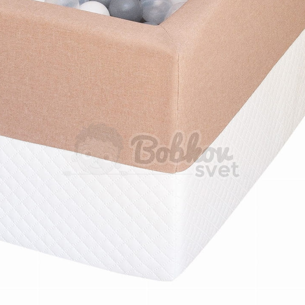XXL štvorcový suchý bazénik 120x120 s loptičkami až 500 ks - ECO púštna ruža