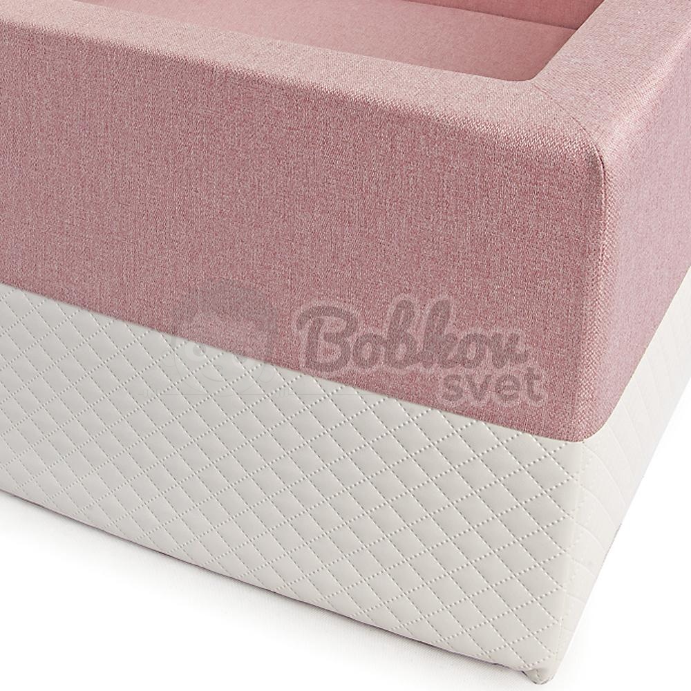 XXL štvorcový suchý bazénik 120x120 s loptičkami až 500 ks - ECO púdrovo ružový