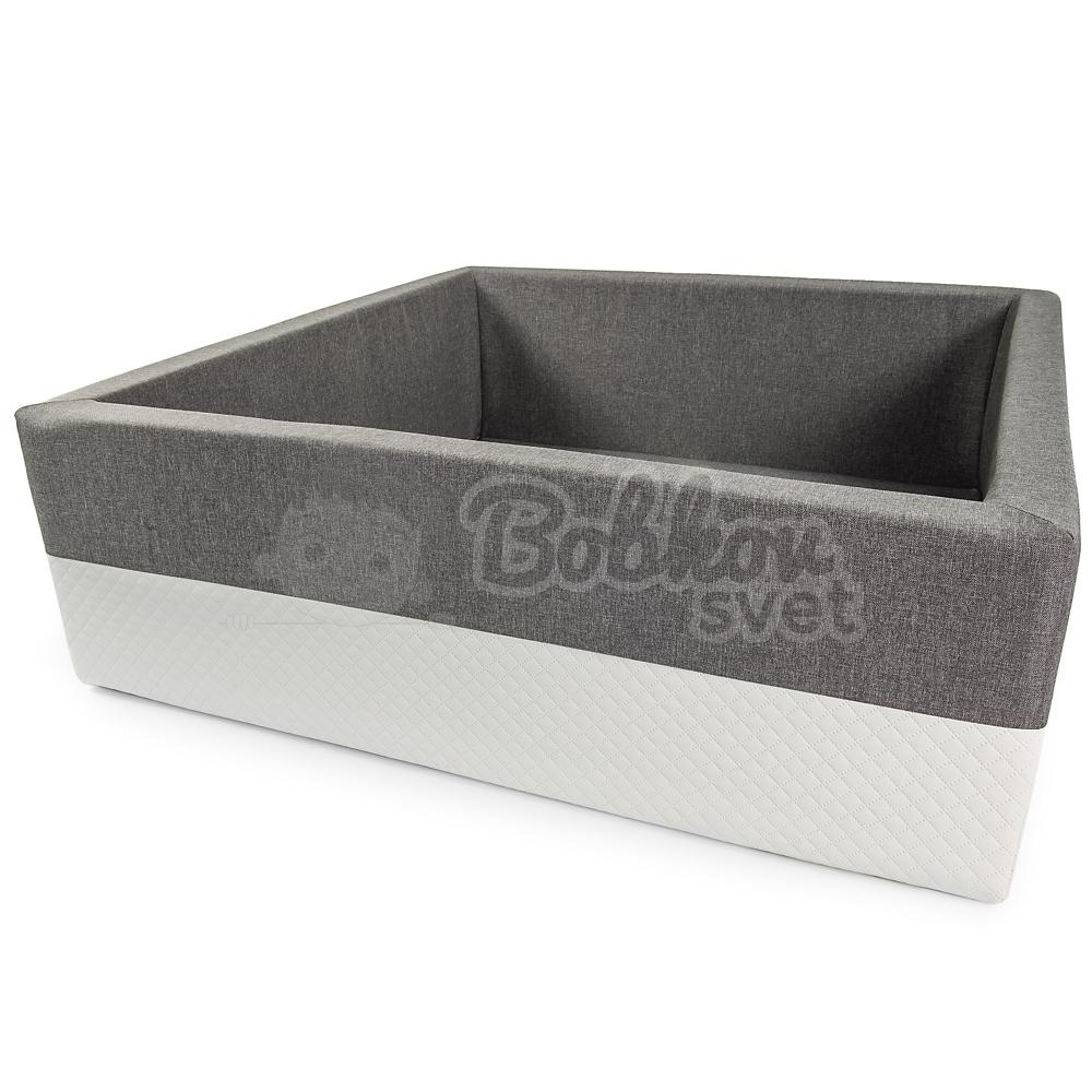 XXL štvorcový suchý bazénik 120x120 s loptičkami až 500 ks - ECO tmavo sivý