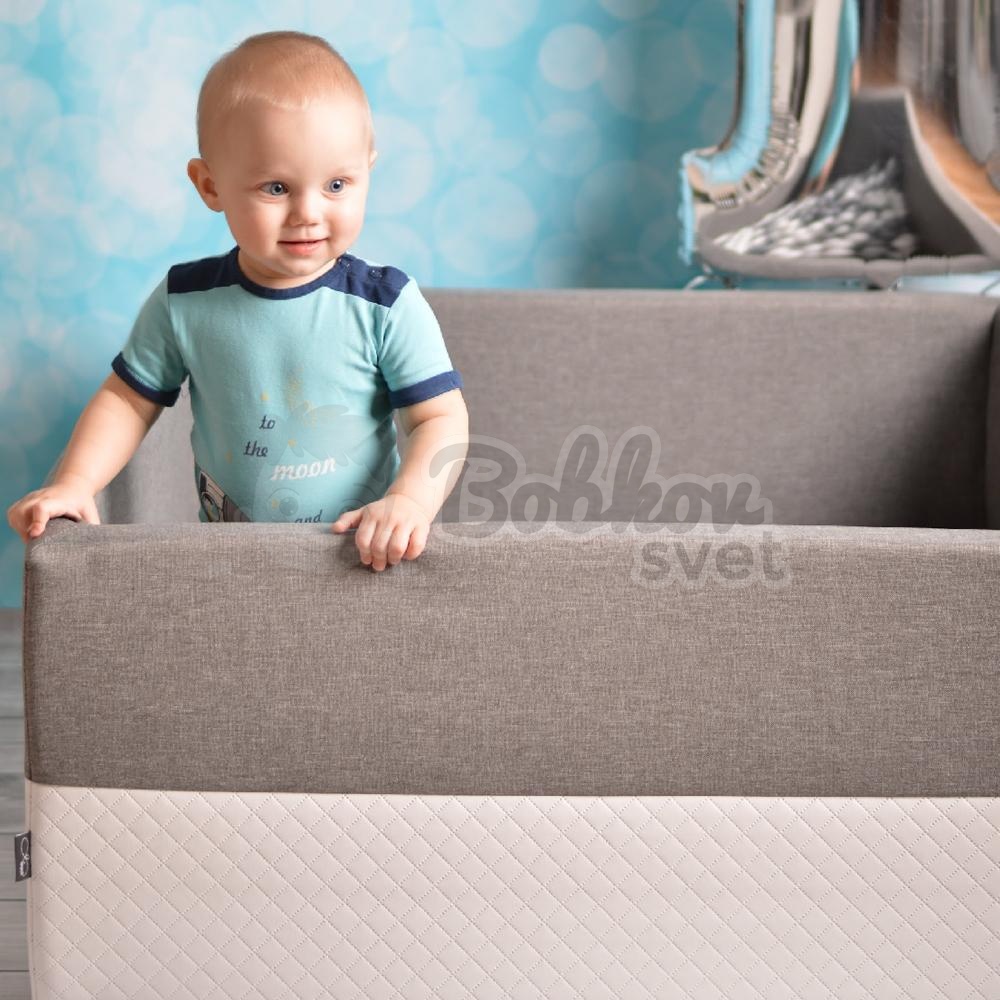 XXL štvorcový suchý bazénik 120x120 s loptičkami až 500 ks - ECO tmavo sivý