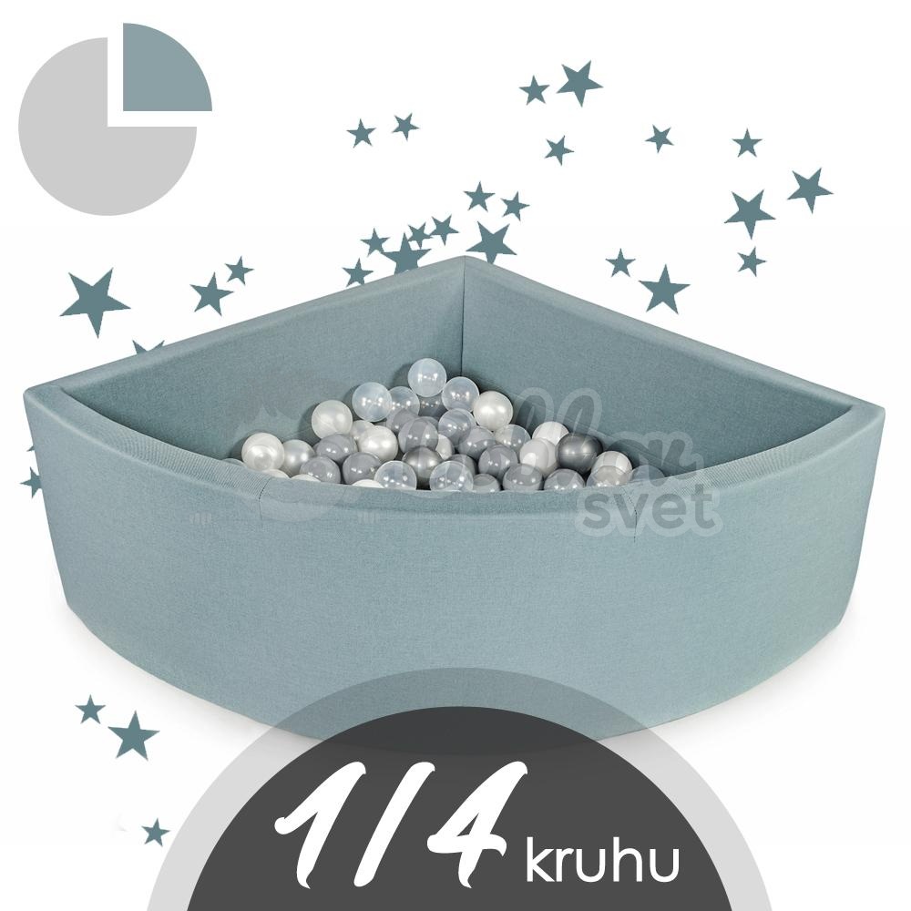 Rohový suchý bazén 90x40 cm s loptičkami 200 ks - tmavá mäta