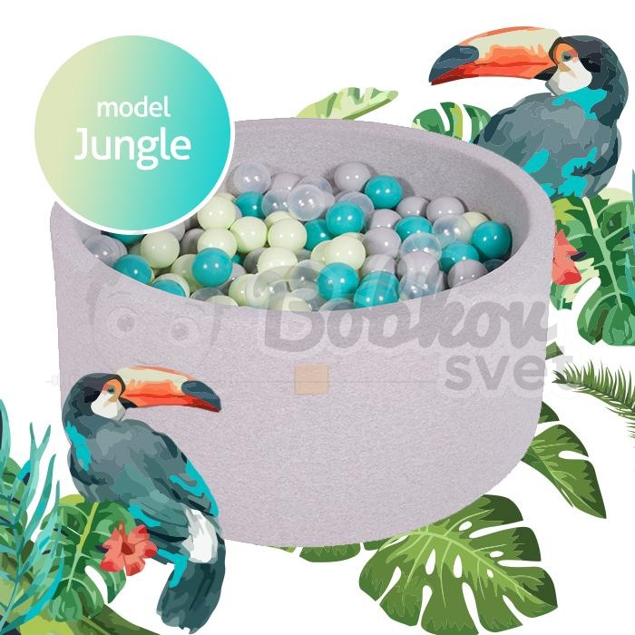 Detský suchý bazén EXCLUSIVE MeowBaby® model Jungle s guličkami 250 ks (90x40cm)