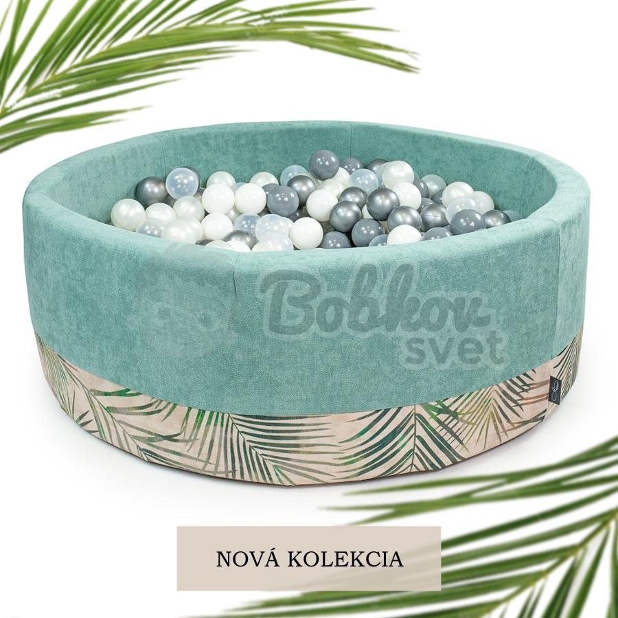 Suchý bazénik pre deti DOUX 90x30 cm s loptičkami 200 ks - mätový / PALMY