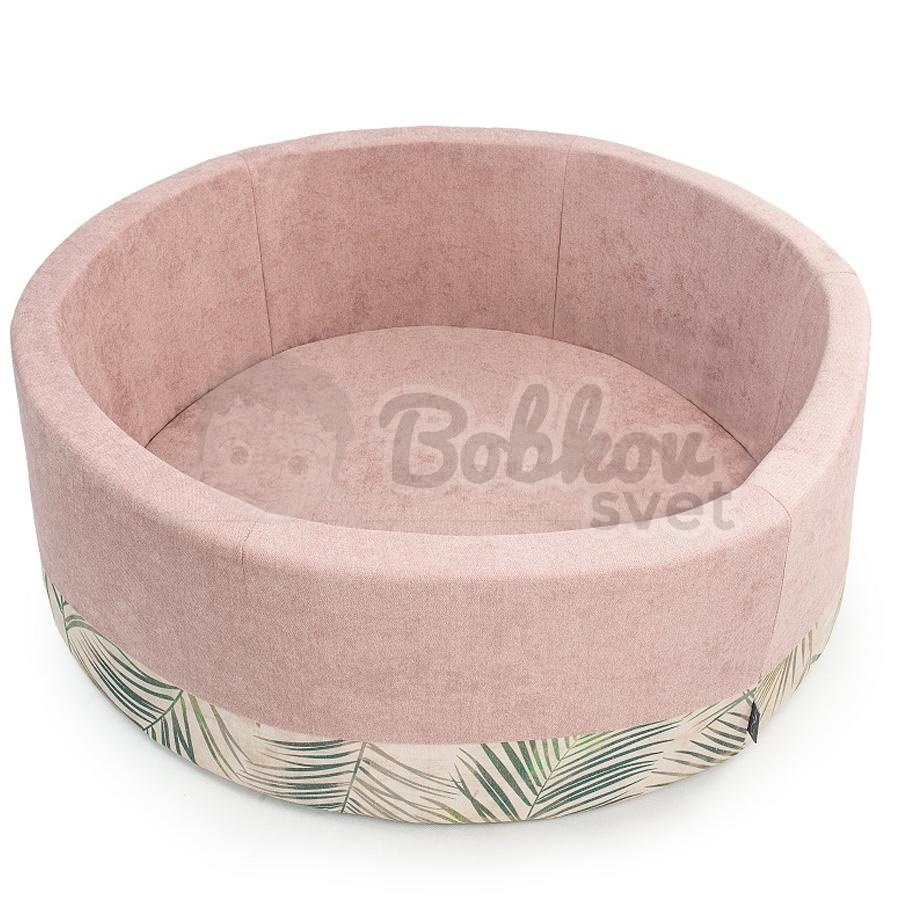 Suchý bazénik pre deti DOUX 90x30 cm s loptičkami 200 ks - púdrovo ružový/ PALMY