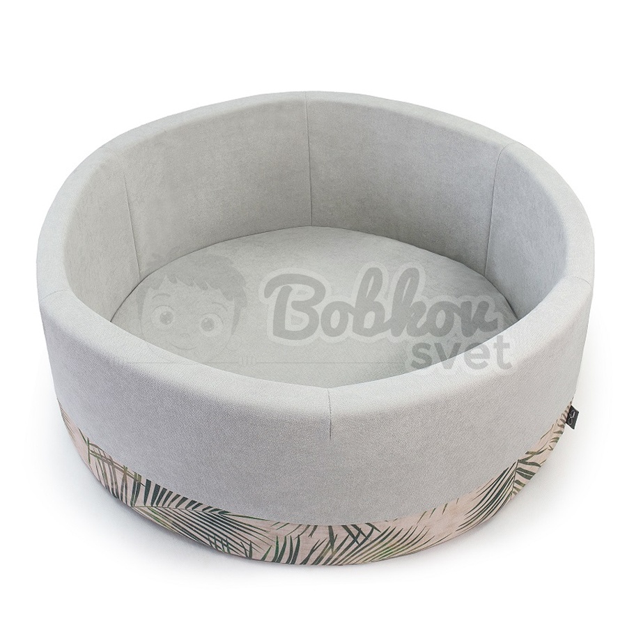 Suchý bazénik pre deti DOUX 90x30 cm s loptičkami 200 ks - sivý / PALMY