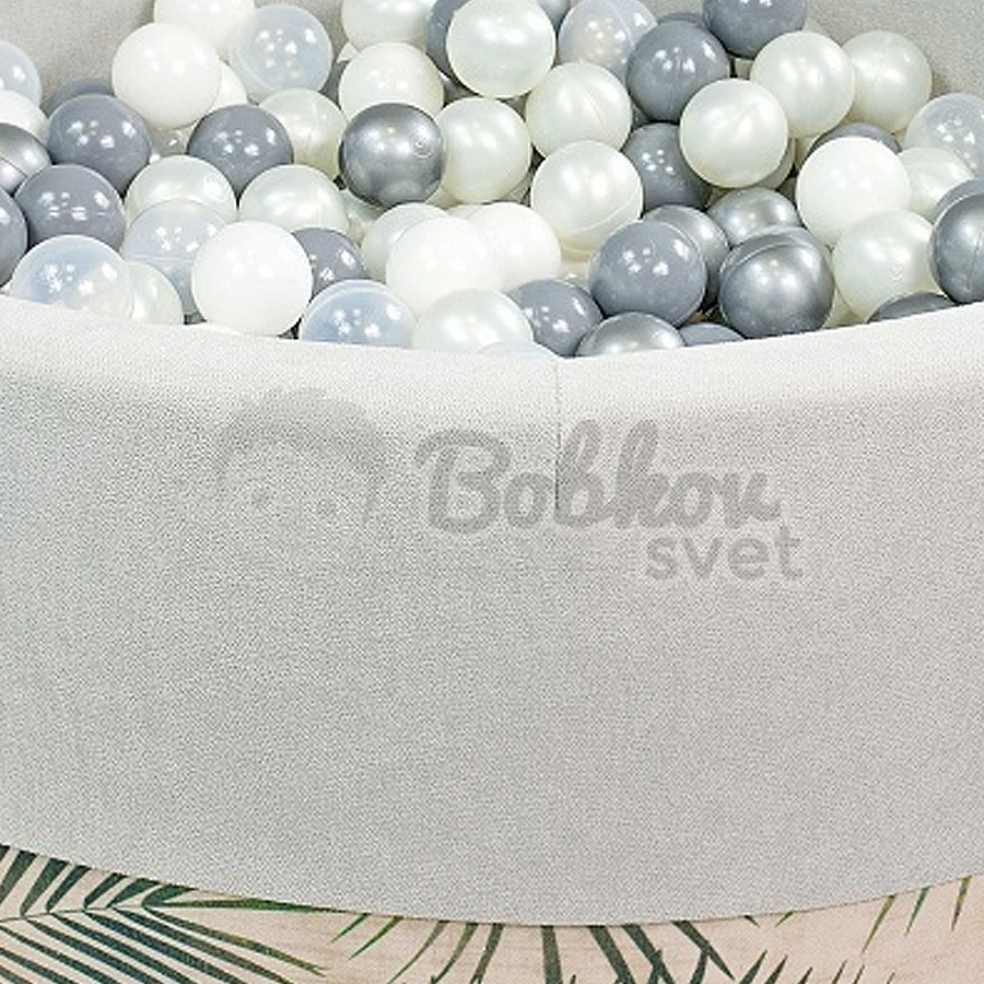 Suchý bazénik pre deti DOUX 90x30 cm s loptičkami 200 ks - sivý / PALMY
