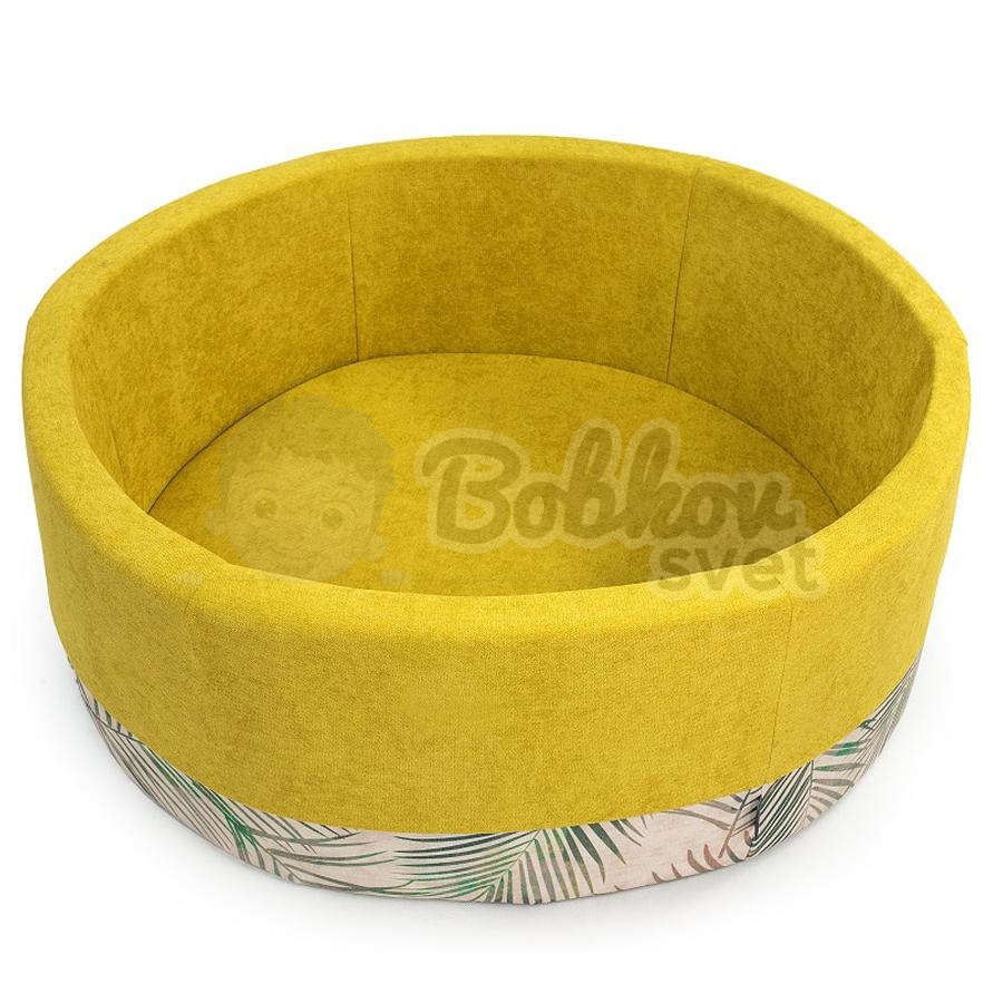 Suchý bazénik pre deti DOUX 90x30 cm s loptičkami 200 ks - žlto medový / PALMY